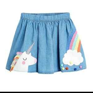 • Lola and the Boys • Girls Unicorn And Rainbow Design Denim Skirt 2